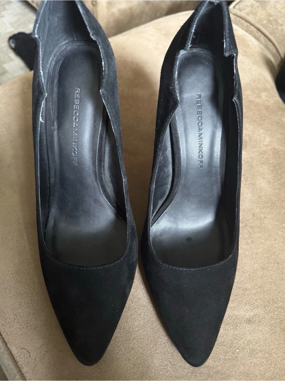 Rebecca Minkoff Black Suede Pointed Pumps